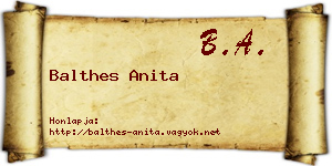 Balthes Anita névjegykártya